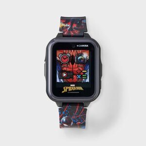Open Box - Spider-Man - Boys' Spider-Man Light Up Interactive Watch - Blac Black